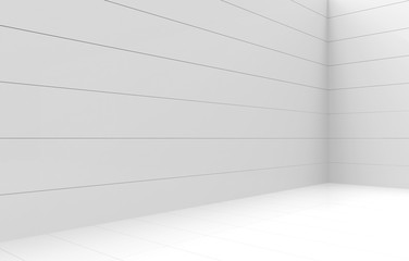 Poster - 3d rendering. modern simple minimal white panel corner room wall design background.