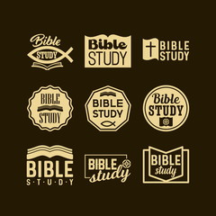 Wall Mural - Christian logos, banners and stickers. Bible study.