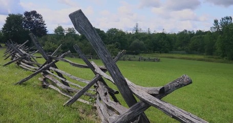 Wall Mural - Split wood rail fence around apple orchard Palmyra New York. Forest Grove home of Joseph Smith. Founder and Prophet of the Church of Jesus Christ of Latter-day Saints, Mormon or LDS religion faith.