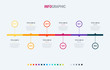 Abstract business circle infographic template with 6 steps. Colorful diagram, timeline and schedule isolated on light background.
