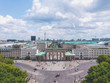 Aerial cityscape over Brandenburg Gate and Berlin skyline, Germany