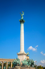 Canvas Print - Monument on the Heroes Square in Budapest, Hungary.