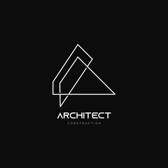 Wall Mural - Logo architecture building for home and apartment minimalist line art design template vector illustration.