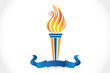 Logo fire flames Olympics torch icon vector image