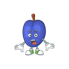 Sticker - Surprised fresh prunes of character mascot in a cartoon.