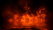 Leinwandbild Motiv Realistic isolated fire effect for decoration and covering on black background. Concept of particles , flame and light.