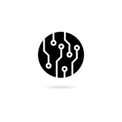 Poster - technology microchip icon illustration with shadow