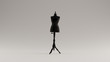 Black Judy Dressmakers Dress Form  Mannequin Front View 3d illustration 3d render