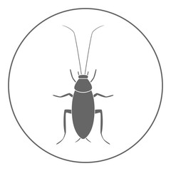 Sticker - Cockroach icon. Bug symbol. Vector.