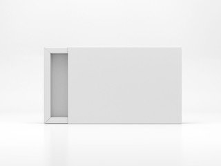 Wall Mural - White sliding box Mockup in white studio