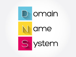 Aufkleber - dns - domain name system acronym, technology concept background