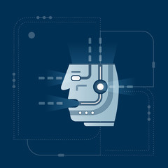 Poster - Artificial mind inside head processes information