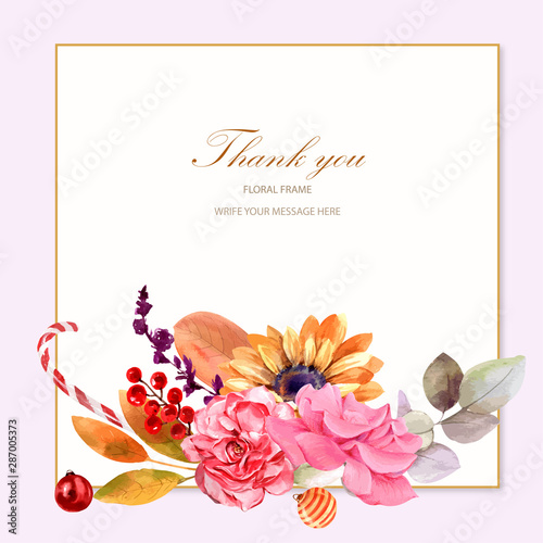 floral background with flowers and leaves