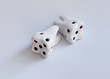 © mylisa - White Casino dice as a tooth on white. Dental caries. Do not play with caries creative concept. Realistic 3d render illustration
