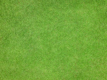 Green Grass Texture Pattern Background Golf Course Turf Lawn From Top View In Bright Yellow Green Color