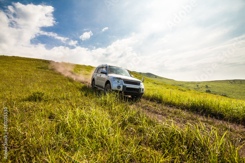 Cuadros en Lienzo Japanese SUV goes down the hill