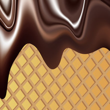 Vector Background Image Which Illustrates The Liquid Chocolate Mass