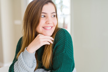 Poster - Beautiful young woman smiling confident to the camera