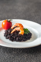 Wall Mural - Black rice with shrimp