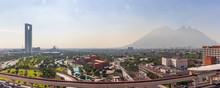 MONTERREY, NUEVO LEON / MEXICO - July 11, 2019: A Panoramic View Of The City Of Monterrey During The Day.
