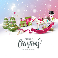 Poster - Christmas traditional wooden toys decorations