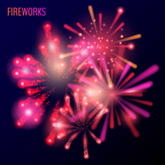 Poster - Colorful vector fireworks