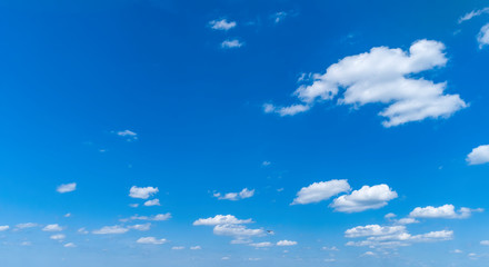 Wall Mural - White Clouds Floating in the Bright Blue Skies