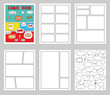 © ARTvektor - comic book Blanks set, text speech bubbles , Comic magazine cover Template, strip page mock up