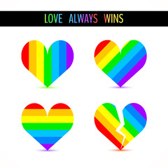 Poster - Rainbow hearts symbols