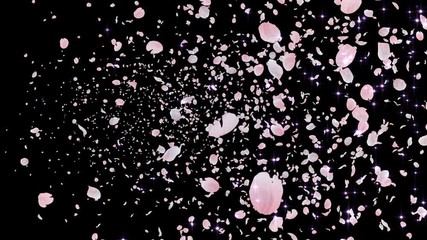 Wall Mural - Cherry Blossom Sakura Petals and Lens Flares Particles background