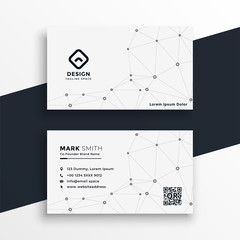white business card design with network mesh lines