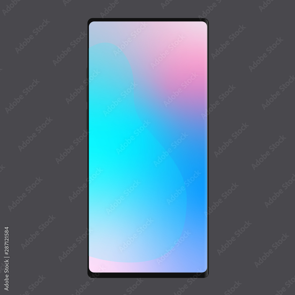 Realistic phone screen template no notch front view smart-phone mobile ...