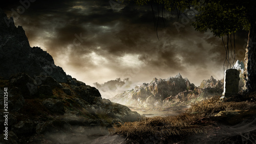 Fotografie, Obraz Tombstone on the hill