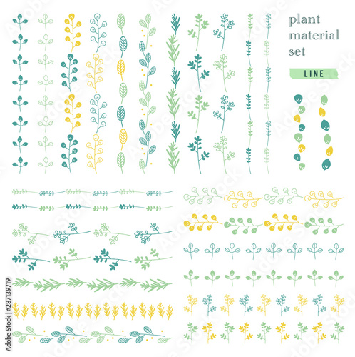 植物の素材セット（ライン）