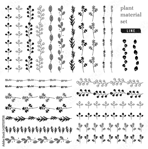 植物の素材セット（ライン）