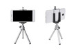 Mobile Phone  on tripod for take photos isolated on white background with clipping path