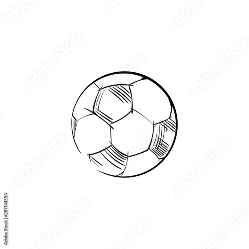 Goal Soccer Ball Linear Hand Drawn Icon European Football Logo Sports Concept For The Championship Sport Bars Lines And Strokes Simple Drawing Sketch Element For The Scores Table Vector Stock Vector