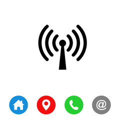 Poster - Antenna wave icon vector