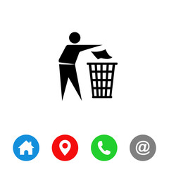Poster - Keep clean icon. Do not litter sign. 