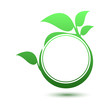 © flexelf - Leaf nature. Ecology circle vector emblem.