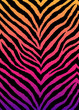 Zebra, tiger print, animal skin with zigzag lines, stripes. Abstract background. Detailed hand drawn vector illustration. Exotic gradient poster, banner. 