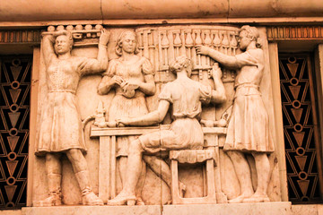 Wall Mural - Bas-reliefs in the Moscow metro	