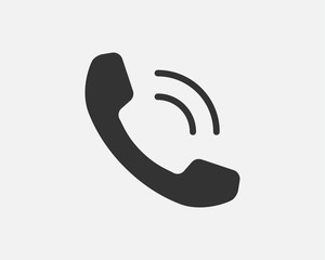 Poster - Phone icon vector illustration. Call center app. Telephone icons trendy flat style. Contact us line silhouette.