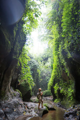 Wall Mural - Woman in jungle on Bali, Indonesia 