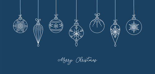 Hand drawn Christmas ball illustration with greetings