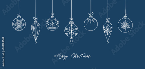 Fotografía Hand drawn Christmas ball illustration with greetings