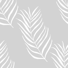  seamless floral pattern tropical palm leaves hand drawn sketch