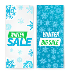 Aufkleber - Winter sale vector banners with snowflakes vector set