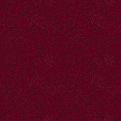 Poster - Autumn leaves vector seamless pattern