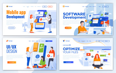 Poster - Flat Modern design of website template - Development